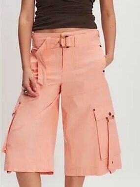 Free People Coral Cargo Culotte Pants
